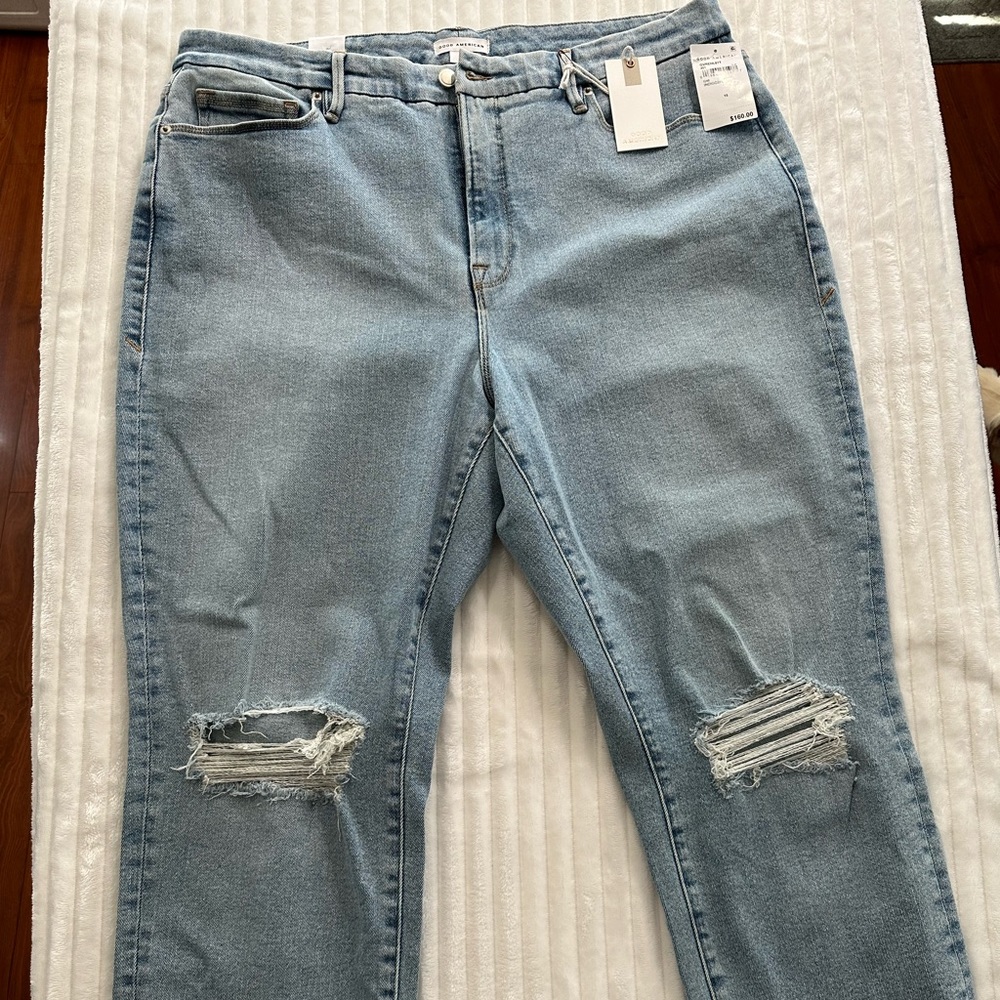 Good American Womens Jeans 15 Good Vintage Straight Leg Flat Tummy Blue Denim